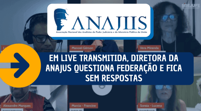 EM LIVE TRANSMITIDA, DIRETORA DA ANAJUS QUESTIONA FEDERAÇÃO E FICA SEM RESPOSTAS
