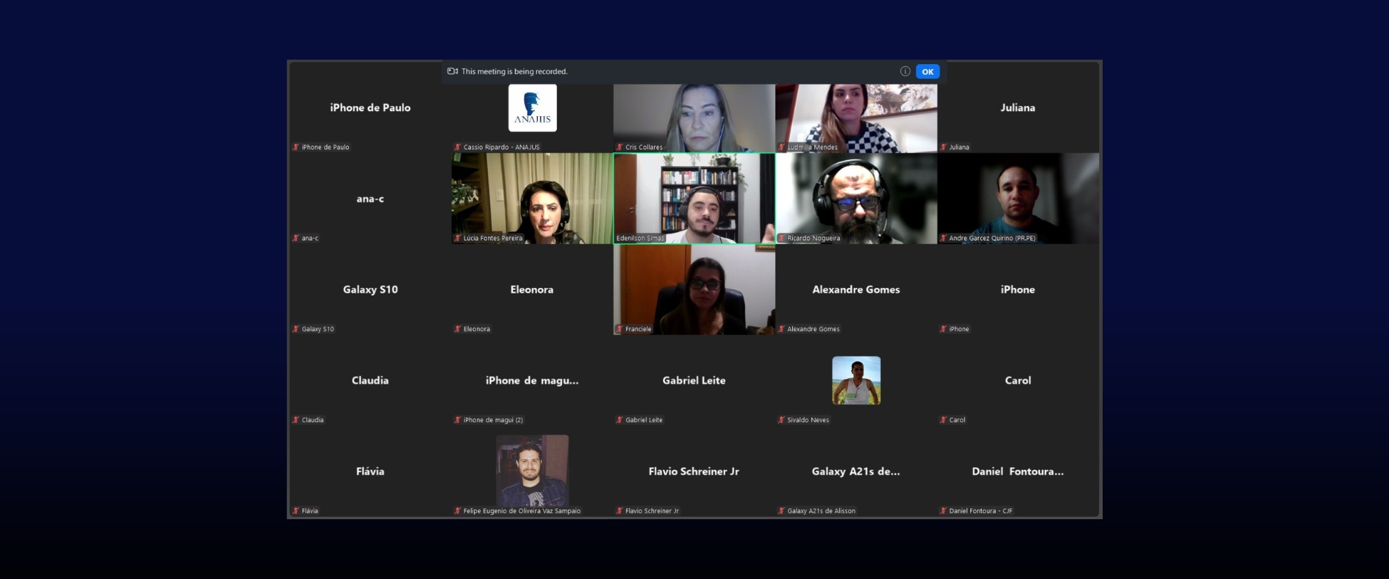 ANAJUS realiza Assembleia Geral Extraordinária com diretoria eleita e associados para discutir novo Estatuto e metas da gestão