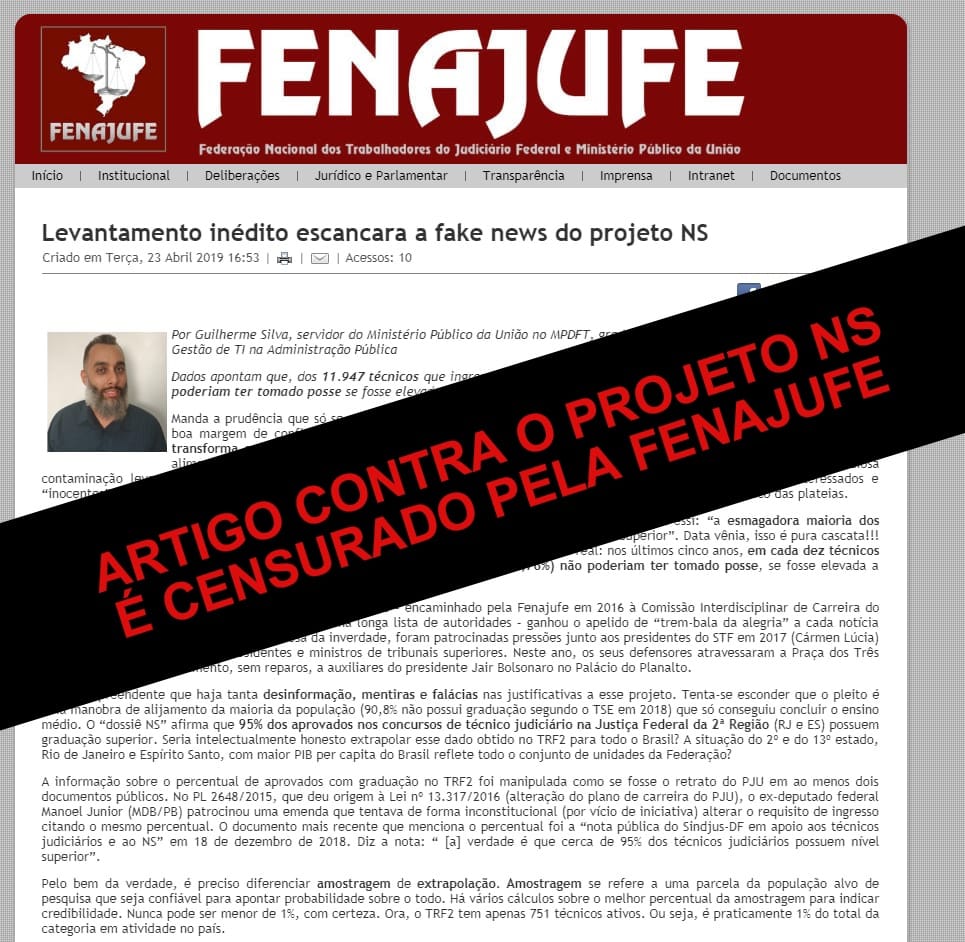 Levantamento inédito escancara a fake news do projeto NS﻿